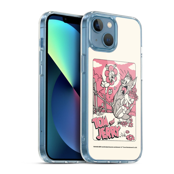 Tom and Jerry Illustration Scary Flower Soft Gel Case for Apple iPhone 13 Mini & MagSafe