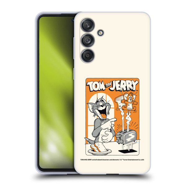 Tom and Jerry Illustration Laugh And Toasted Soft Gel Case for Samsung Galaxy M55 5G