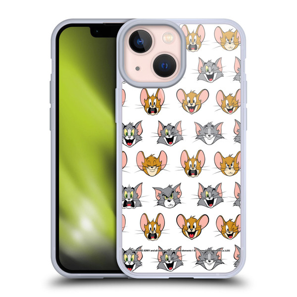 Tom and Jerry Patterns Expressions Soft Gel Case for Apple iPhone 13 Mini