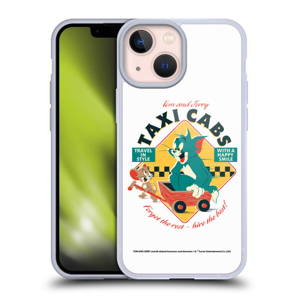 Tom and Jerry Retro Taxi Cabs Soft Gel Case for Apple iPhone 13 Mini