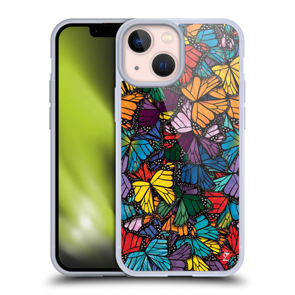 Suzan Lind Butterflies Monarch Soft Gel Case for Apple iPhone 13 Mini