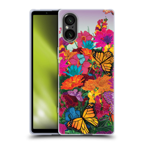 Suzan Lind Butterflies Garden Soft Gel Case for Sony Xperia 5 V 5G