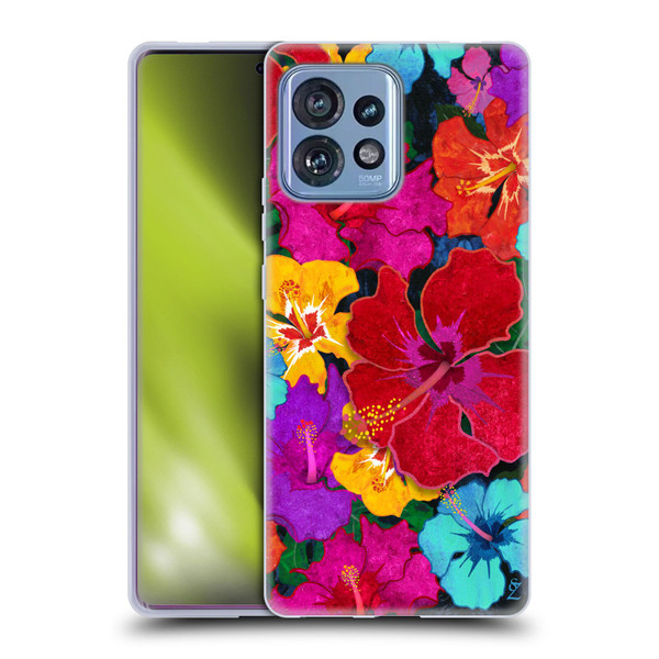 Suzan Lind Colours & Patterns Tropical Hibiscus Soft Gel Case for Motorola Moto Edge 40 Pro