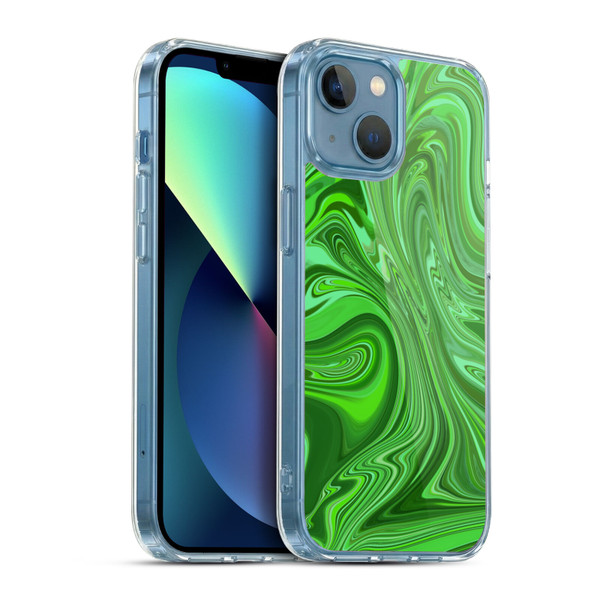 Suzan Lind Marble Emerald Green Soft Gel Case for Apple iPhone 13 Mini & MagSafe