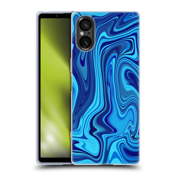 Suzan Lind Marble Blue Soft Gel Case for Sony Xperia 5 V 5G