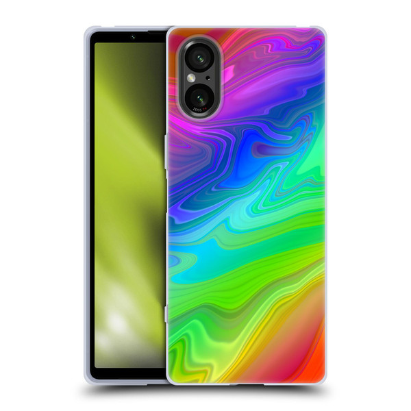 Suzan Lind Marble Rainbow Soft Gel Case for Sony Xperia 5 V 5G