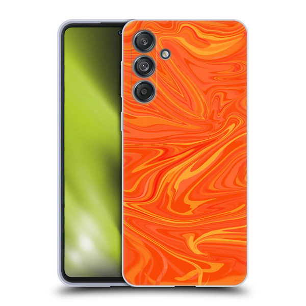 Suzan Lind Marble 2 Honey Orange Soft Gel Case for Samsung Galaxy M55 5G