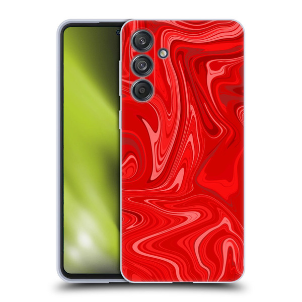 Suzan Lind Marble 2 Red Soft Gel Case for Samsung Galaxy M55 5G