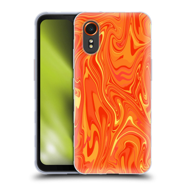 Suzan Lind Marble 2 Orange Soft Gel Case for Samsung Galaxy Xcover7 5G