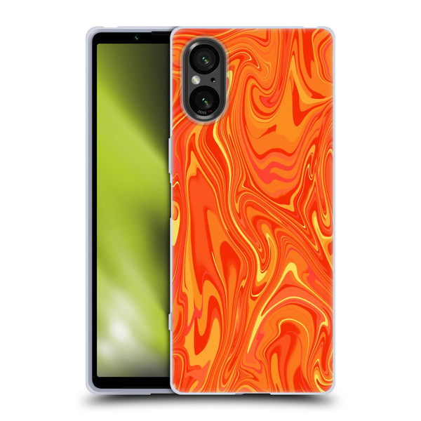 Suzan Lind Marble 2 Orange Soft Gel Case for Sony Xperia 5 V 5G