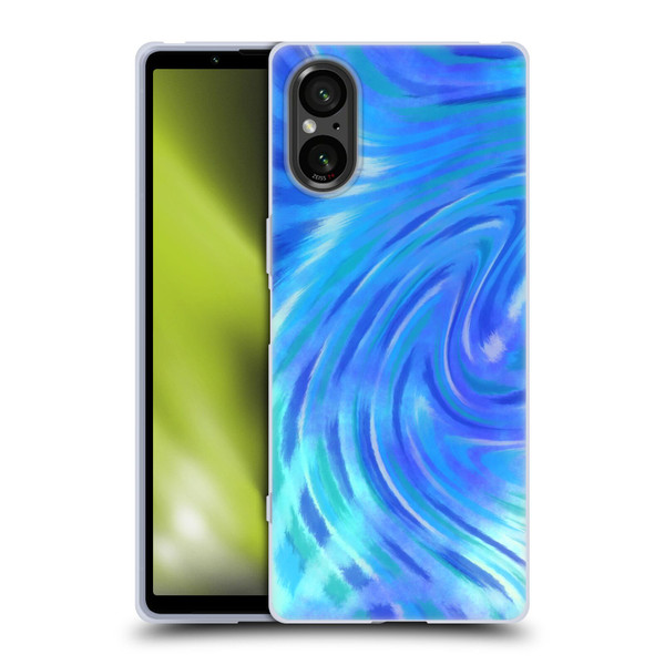 Suzan Lind Tie Dye 2 Deep Blue Soft Gel Case for Sony Xperia 5 V 5G