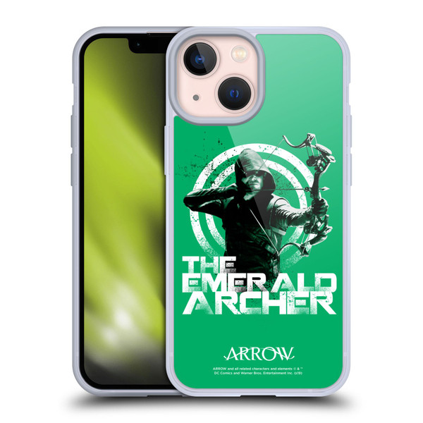 Arrow TV Series Graphics The Emerald Archer Soft Gel Case for Apple iPhone 13 Mini