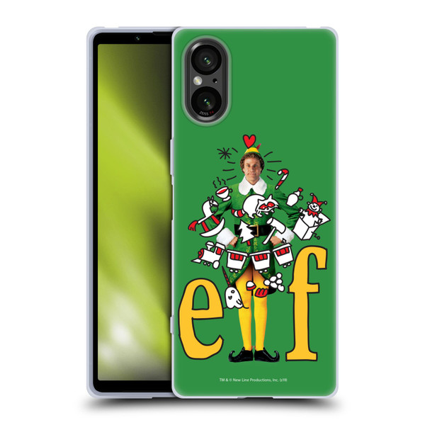 Elf Movie Graphics 2 Doodles Soft Gel Case for Sony Xperia 5 V 5G