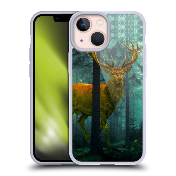 Dave Loblaw Animals Giant Forest Deer Soft Gel Case for Apple iPhone 13 Mini