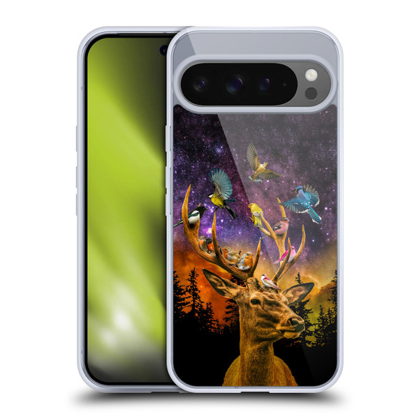 Dave Loblaw Animals Deer and Birds Soft Gel Case for Google Pixel 9 Pro XL