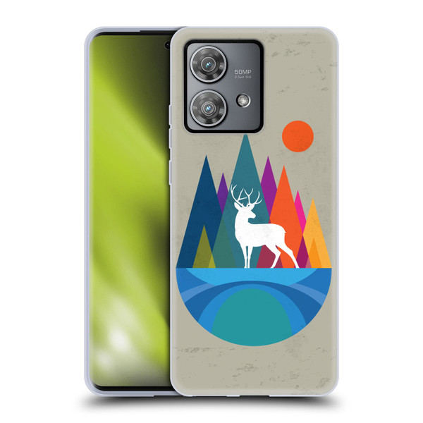 Dave Loblaw Contemporary Art Mountain Deer Soft Gel Case for Motorola Edge 40 Neo 5G