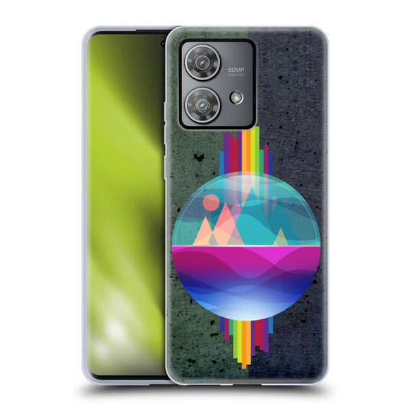 Dave Loblaw Contemporary Art Mountains Under The Dome Soft Gel Case for Motorola Edge 40 Neo 5G