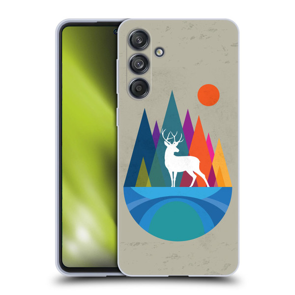 Dave Loblaw Contemporary Art Mountain Deer Soft Gel Case for Samsung Galaxy M55 5G