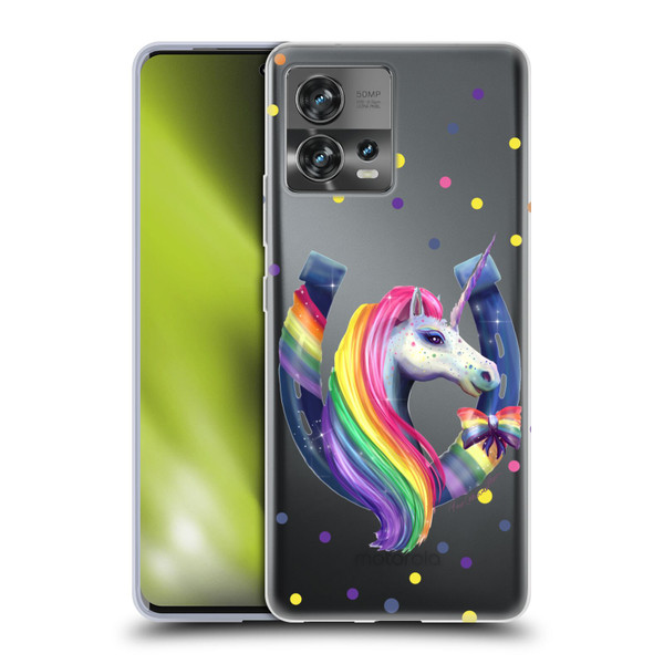 Rose Khan Unicorn Horseshoe Rainbow Soft Gel Case for Motorola Moto Edge 30 Fusion