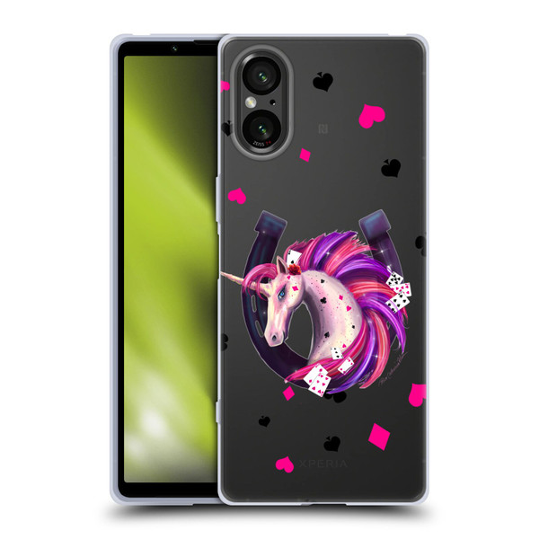 Rose Khan Unicorn Horseshoe Pink And Purple Soft Gel Case for Sony Xperia 5 V 5G