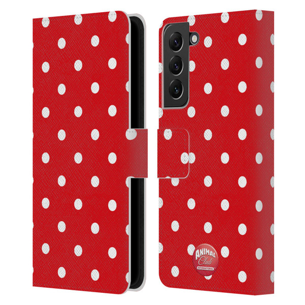 Animal Club International Patterns Polka Dots Red Leather Book Wallet Case Cover For Samsung Galaxy S22+ 5G