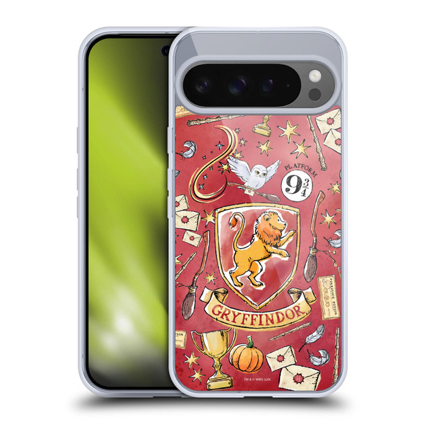 Harry Potter Deathly Hallows XIII Gryffindor Pattern Soft Gel Case for Google Pixel 9 Pro XL