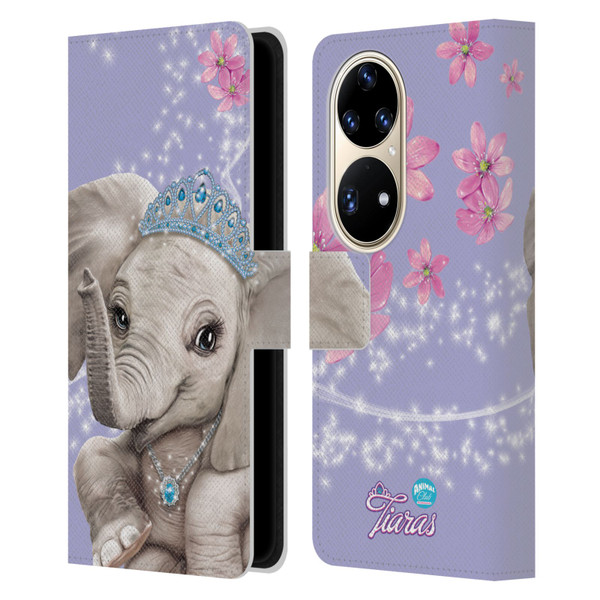 Animal Club International Royal Faces Elephant Leather Book Wallet Case Cover For Huawei P50 Pro
