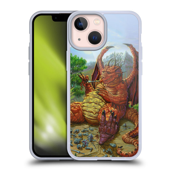 Ed Beard Jr Dragons Lunch With A Toothpick Soft Gel Case for Apple iPhone 13 Mini