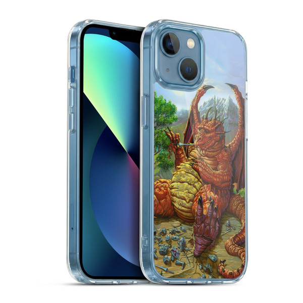 Ed Beard Jr Dragons Lunch With A Toothpick Soft Gel Case for Apple iPhone 13 Mini & MagSafe