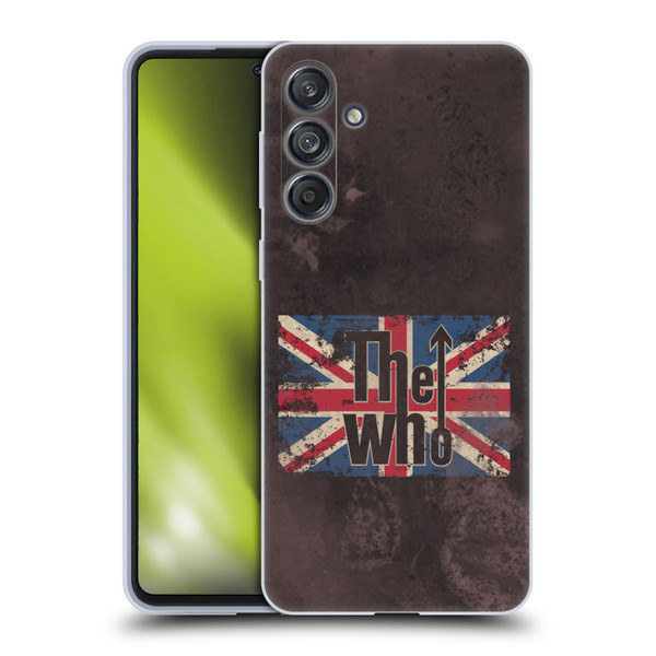 The Who Band Art Union Jack Distressed Look Soft Gel Case for Samsung Galaxy M55 5G