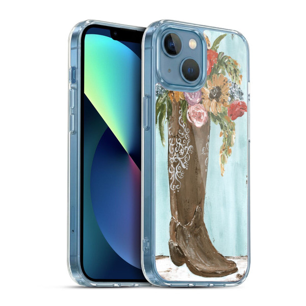 Haley Bush Floral Painting Boot Soft Gel Case for Apple iPhone 13 Mini & MagSafe
