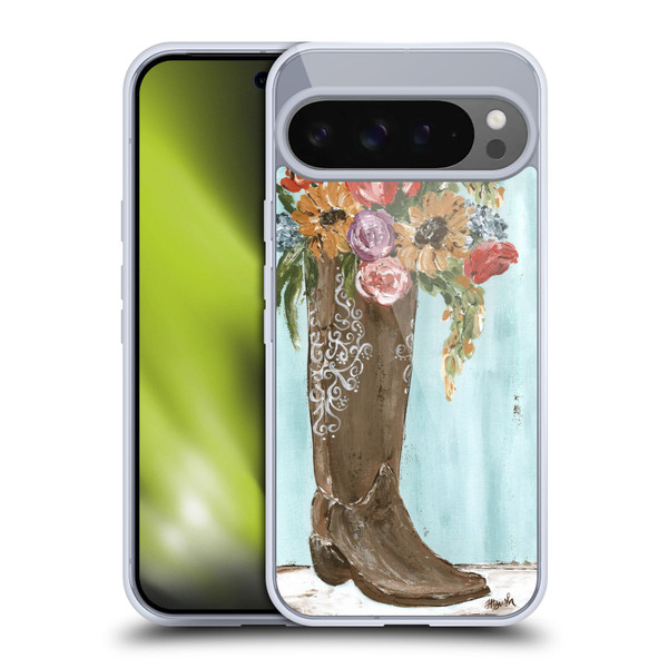 Haley Bush Floral Painting Boot Soft Gel Case for Google Pixel 9 Pro XL