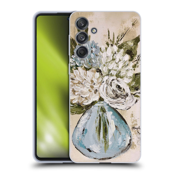 Haley Bush Floral Painting Blue And White Vase Soft Gel Case for Samsung Galaxy M55 5G