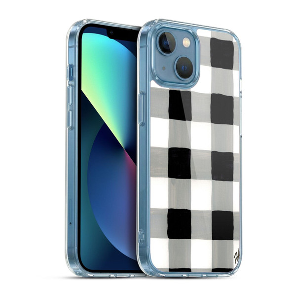 Haley Bush Pattern Painting Buffalo Check Black Soft Gel Case for Apple iPhone 13 Mini & MagSafe