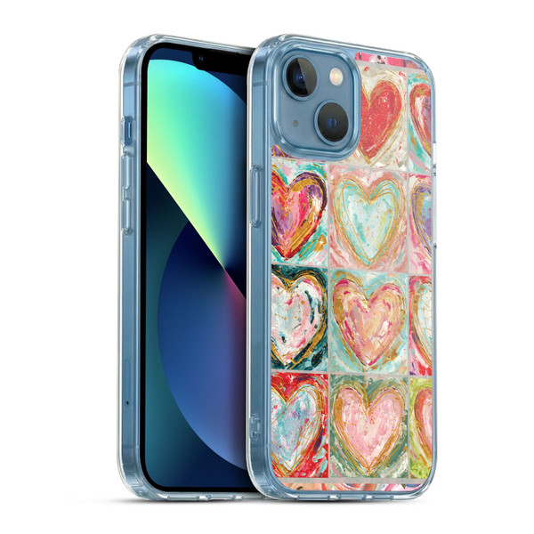 Haley Bush Pattern Painting Hearts Soft Gel Case for Apple iPhone 13 Mini & MagSafe