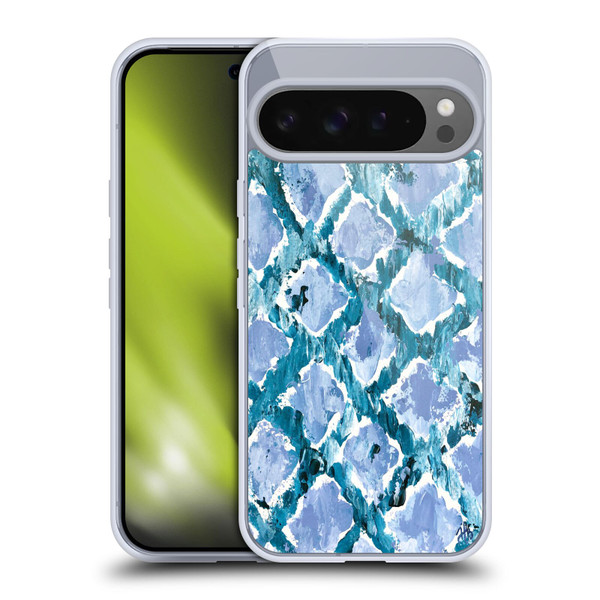 Haley Bush Pattern Painting Blue Diamond Soft Gel Case for Google Pixel 9 Pro XL