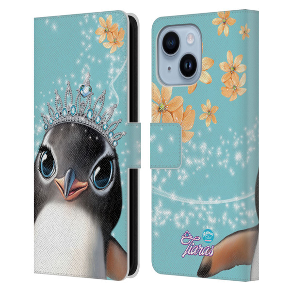 Animal Club International Royal Faces Penguin Leather Book Wallet Case Cover For Apple iPhone 14 Plus
