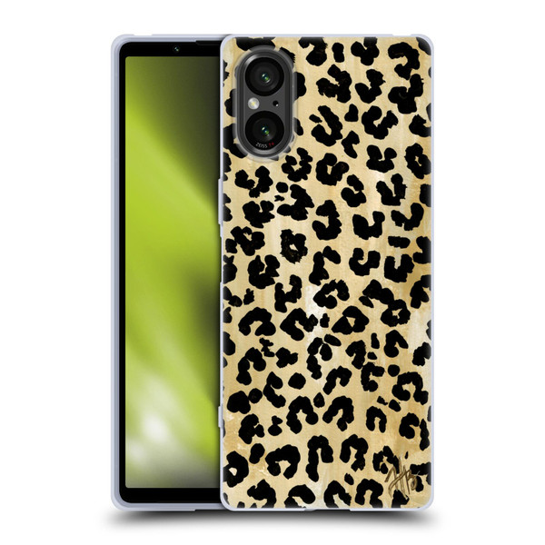 Haley Bush Pattern Painting Leopard Print Soft Gel Case for Sony Xperia 5 V 5G