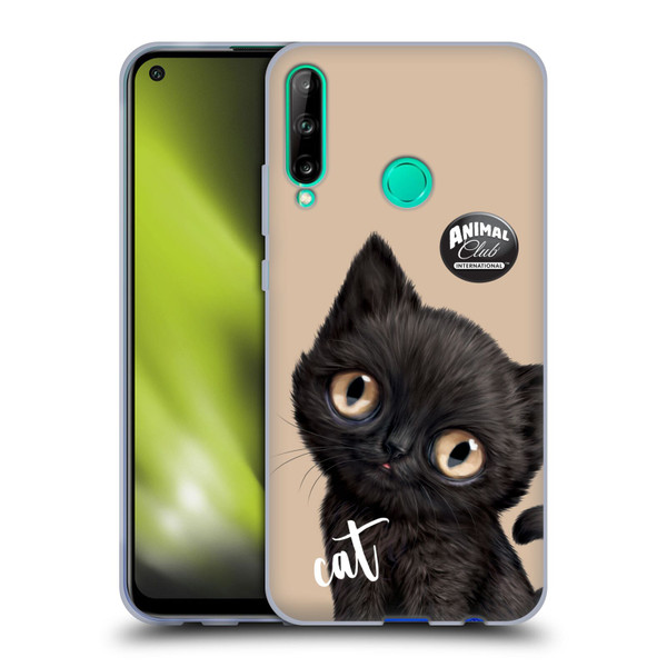 Animal Club International Faces Black Cat Soft Gel Case for Huawei P40 lite E