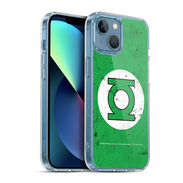 Green Lantern DC Comics Logos Classic Distressed Look Soft Gel Case for Apple iPhone 13 Mini & MagSafe