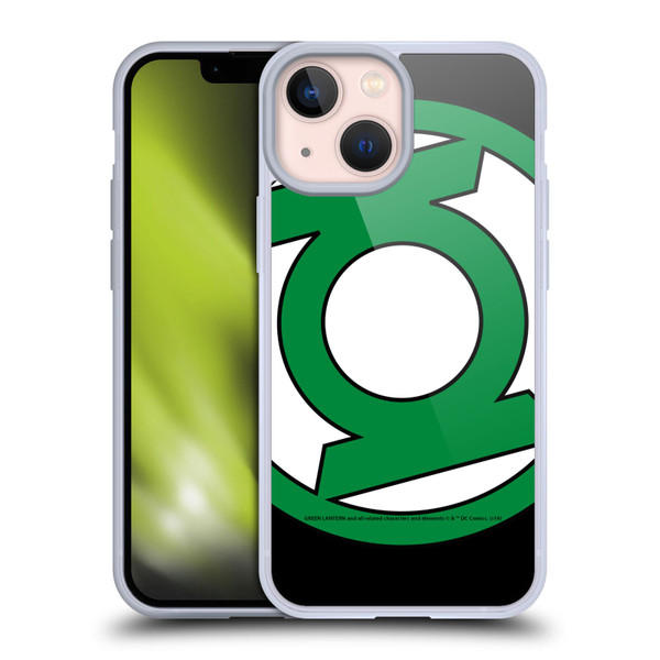 Green Lantern DC Comics Logos Oversized Soft Gel Case for Apple iPhone 13 Mini
