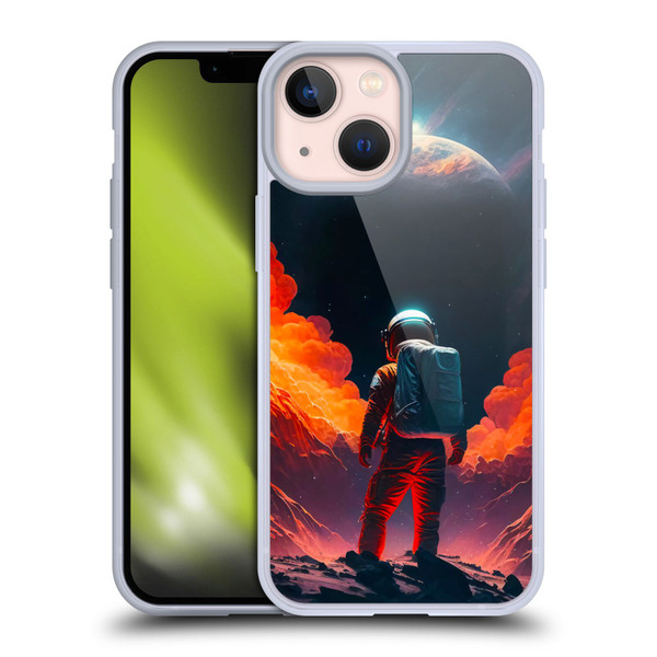 Haroulita Astronaut Galaxy Space Soft Gel Case for Apple iPhone 13 Mini
