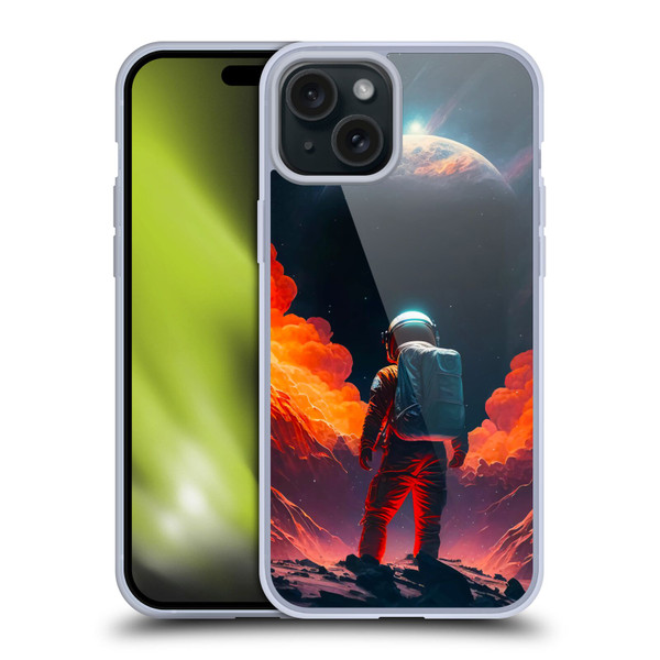 Haroulita Astronaut Galaxy Space Soft Gel Case for Apple iPhone 15 Plus