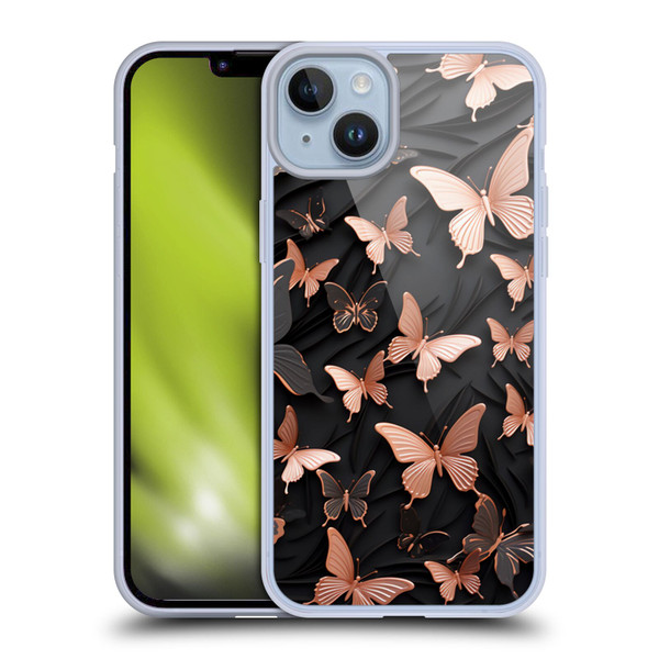 Haroulita Fancy Pattern Butterfly Soft Gel Case for Apple iPhone 14 Plus