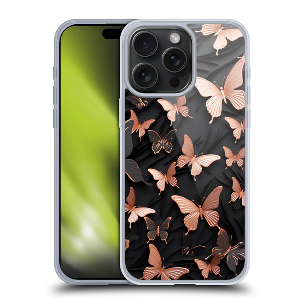 Haroulita Fancy Pattern Butterfly Soft Gel Case for Apple iPhone 15 Pro Max