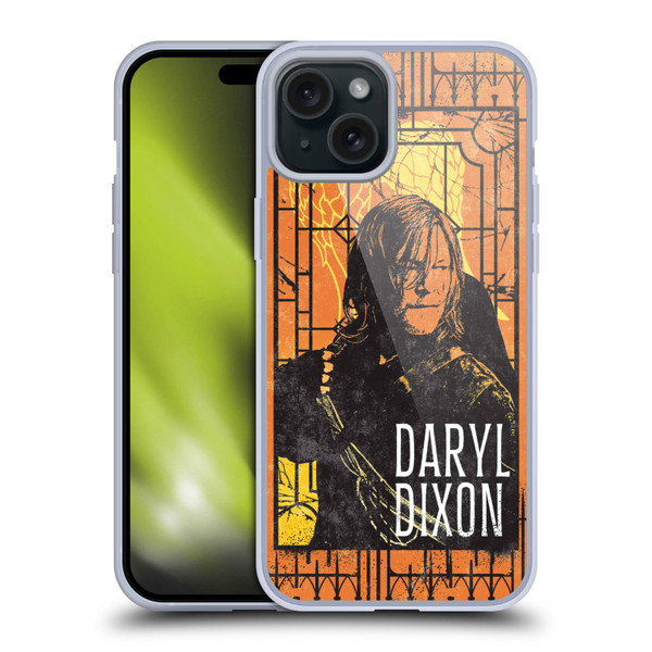The Walking Dead: Daryl Dixon Graphics Character Art Soft Gel Case for Apple iPhone 15 Plus