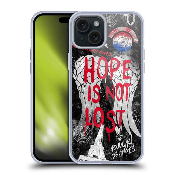 The Walking Dead: Daryl Dixon Graphics Hope Is Not Lost Soft Gel Case for Apple iPhone 15 Plus