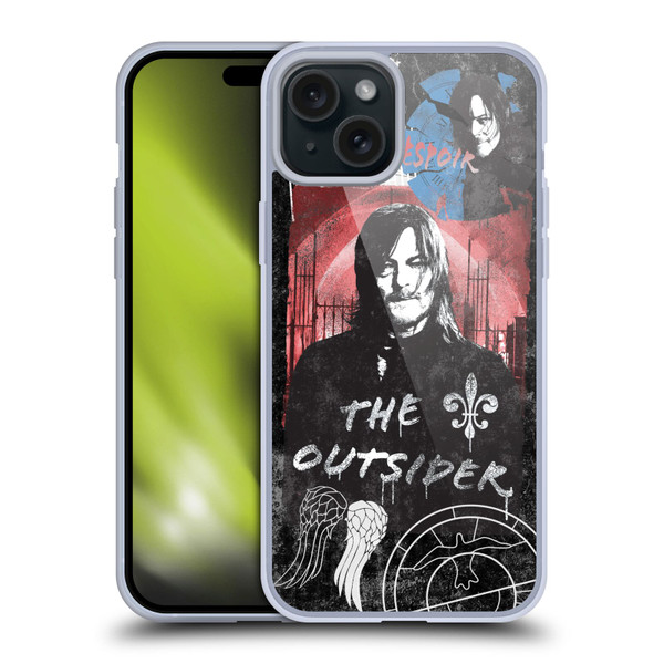 The Walking Dead: Daryl Dixon Graphics The Outsider Soft Gel Case for Apple iPhone 15 Plus