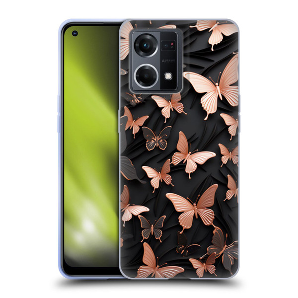 Haroulita Fancy Pattern Butterfly Soft Gel Case for OPPO Reno8 4G