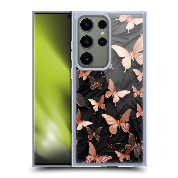 Haroulita Fancy Pattern Butterfly Soft Gel Case for Samsung Galaxy S23 Ultra 5G